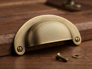 Solid Brass Vintage Drawer Pull Set of 6