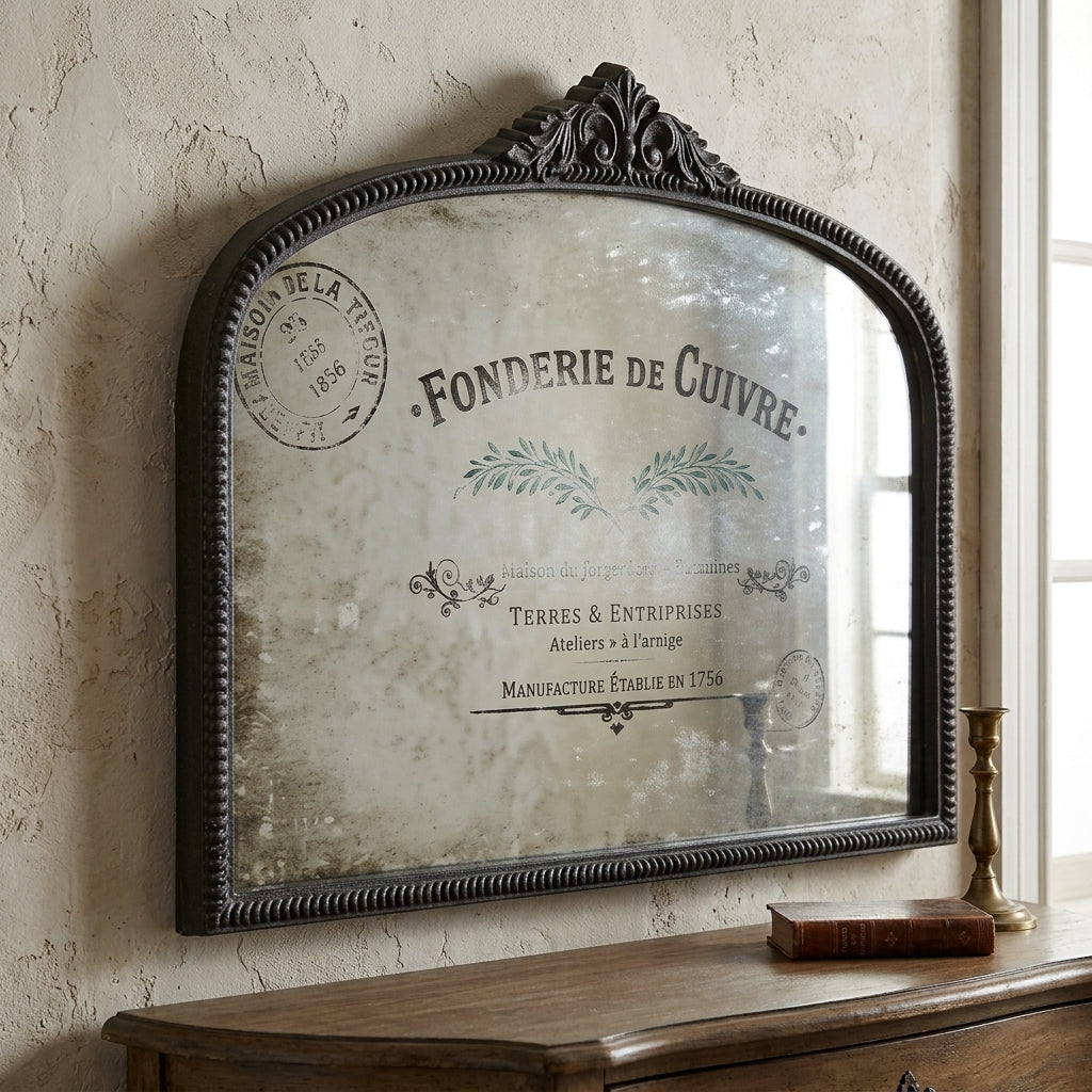 Round Vintage-Style Wall Mirror, 24"